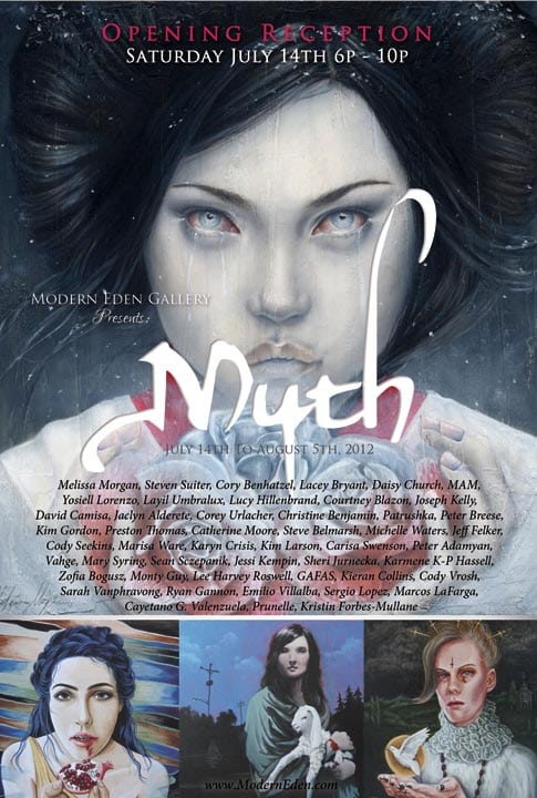 Flyer for Myth at Modern Eden Gallery