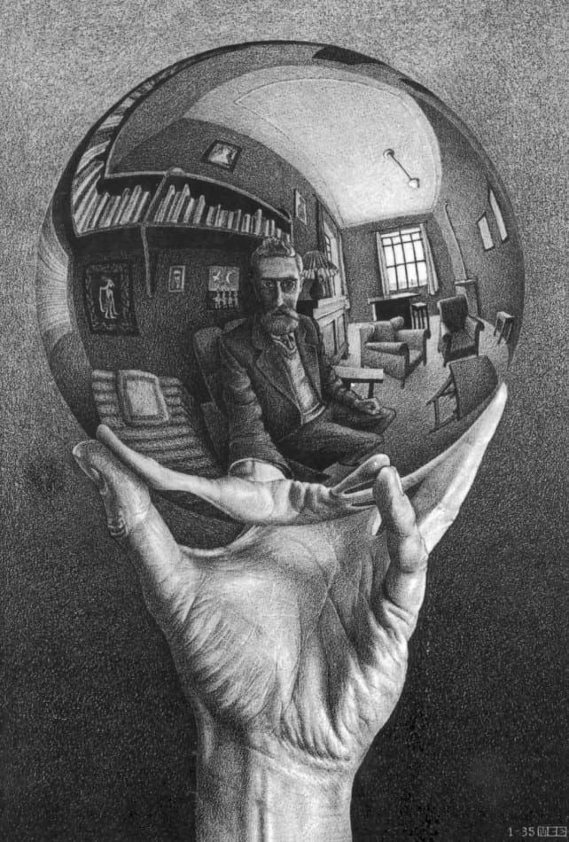 hand reflecting sphere mc escher