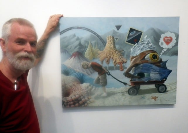 Stephan Taylor unveiling "Caravan of My Inner Child" at the Auguste Clown Gallery in Melbourne, Australia.